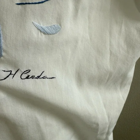 Vtg Fishing Shirt Men Large L Embroidered Marlin Swordfish Short Sleeve Button - Picture 5 of 9